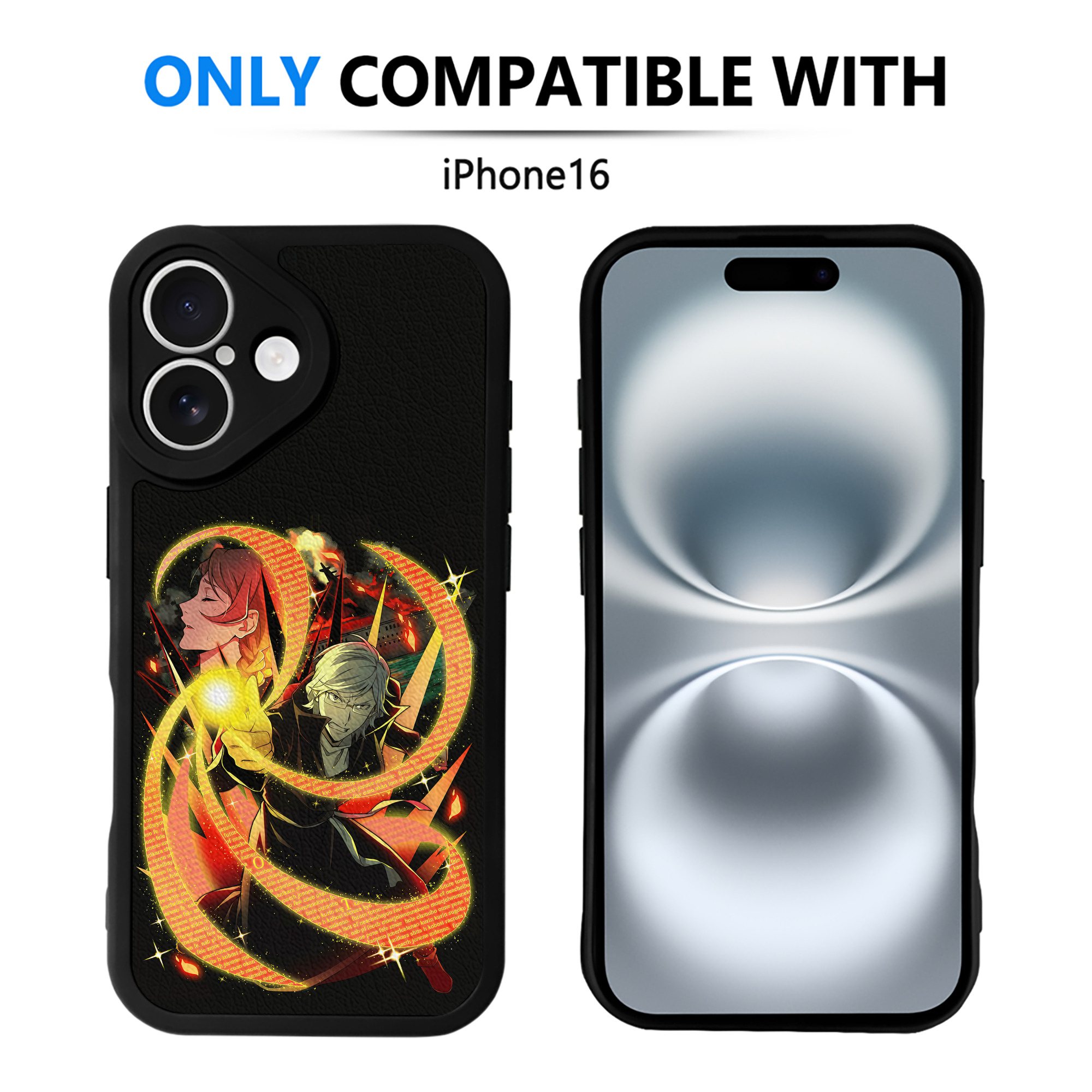 （画像用） 文豪ストレイドッグス Bungo Stray Dogs 【iPhone 16シリーズ対応】シリコンスマホケース（レザー調） 材質：シリコン